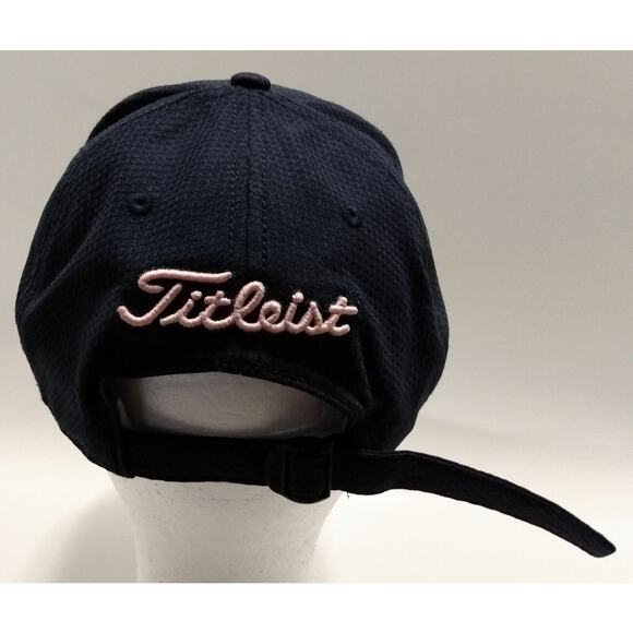 Titleist Golf Adjustable Hat Cap Front Rubber Logo Button Breathable Blue Pink - Picture 8 of 10